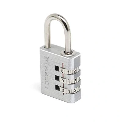 Image of Master Lock 7630EURD Combination Padlock in Aluminium, Grey, 3 x 6.5 1.3 cm
