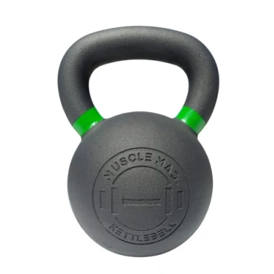 Image of MUSCLE MAD Premium Cast Iron Kettlebell, Textured Handle, Matt Black, Full Body Training, Strength 24kg Kettlebell
