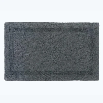 Image of HOMESCAPES Extra Large Bath Mat, Luxury 1600gsm Super Soft 100% Cotton, Reversible Bathroom Mats Non Slip, Washable, Absorbent, Quick Dry, Grey Rug, 70 x 120 cm
