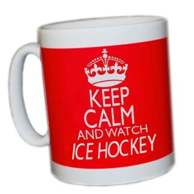 Image of KEEP CALM AND WATCH ICE HOCKEY (RED) MUG