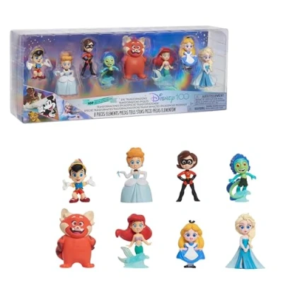 Image of Disney100 Years of Epic Transformations, Limited Edition 8 piece Figure Set, Kids Toys for Ages 3 Up by Just Play