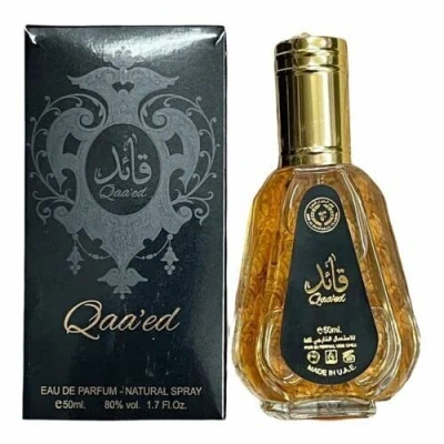 Image of Qaeed 50ml Perfume Spray Opens with energizing oud fragrance oriental notes. Hafsa Arabian Fragrances Ltd