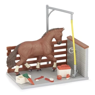 Image of Papo 60116 Washing Box with Accessories HORSES, FOALS AND PONIES Figurine, Solid, Multicolour