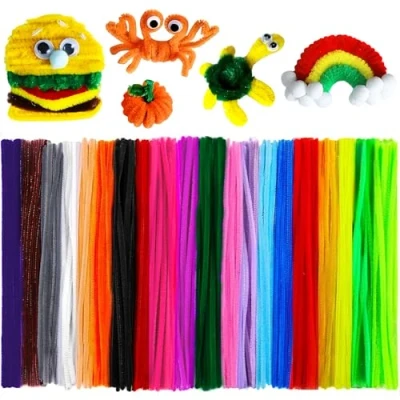 Image of 200 PCS Pipe Cleaners Craft Supplies Multi Color Chenille Stems for Art and Projects Creative DIY Decorations (30cm x 6mm)