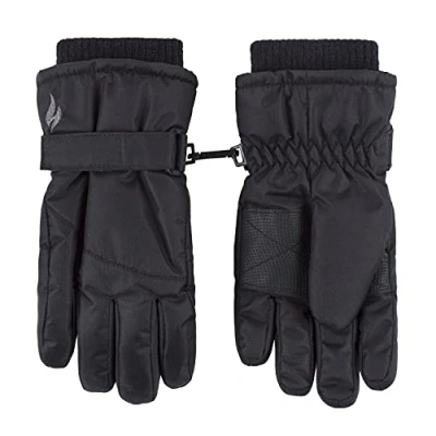 Image of HEAT HOLDERS Outdoor Ski Gloves for Kids Winter Warm Waterproof/Windproof Thermal Fleece Snow (3 6 Years, Black)