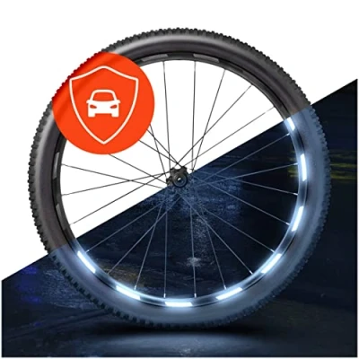 Image of Luxshield Bicycle Reflector Stickers 64 Piece Set for 26, 27.5, 28 &amp; 29 Inch Rim Additional to Cat Eyes Foil Sticker