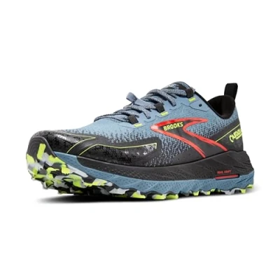Image of Brooks Men&#039;s Cascadia 18 Sneaker, Citadel Ebony Lime, 9.5 UK