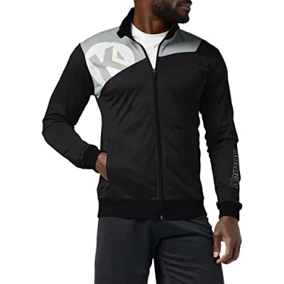 Image of Kempa Men Core 2.0 Poly Jacket Black/Dark Grey Melange, 3X Large