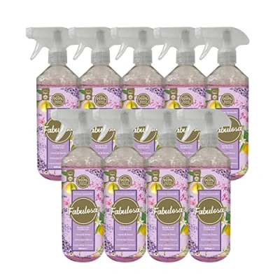Image of Fabulosa Antibacterial Disinfectant Spray, All Purpose Multi Surface Cleaner, 500ml, 9 pack, Lemon Lavender