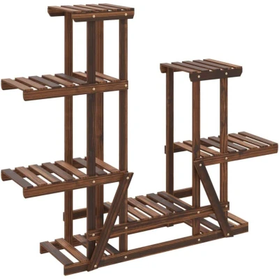 Image of vidaXL Flower Stand 95x25x96 cm Solid Wood Fir