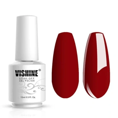 Image of Vishine Gelpolish Lacquer Shiny Color Soak Off UV LED Gel Nail Polish Manicure Bright Red(1535)