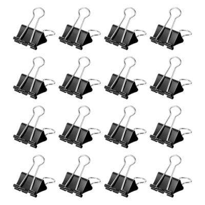 Image of M&amp;G Binder Clips 25mm/1 Inch, 2 Set Small Paper Clip Bag Pocket Office Supplies for Organizing Documents and Papers, Black