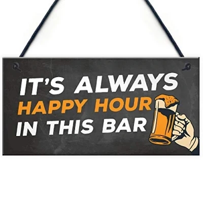 Image of RED OCEAN Home Bar Sign Man Cave Pub Signs Hanging Garden Alcohol Vodka Gin Gift