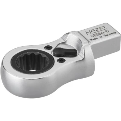 Image of Hazet 17 mm/14 x 18 Ratcheting Insert Box End Wrench Black/Silver