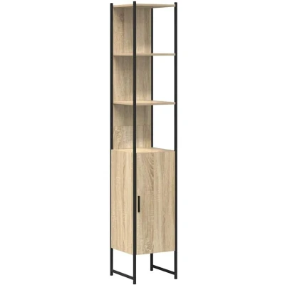 Image of vidaXL Bathroom Cabinet Sonoma Oak 33x33x185,5 cm Engineered Wood