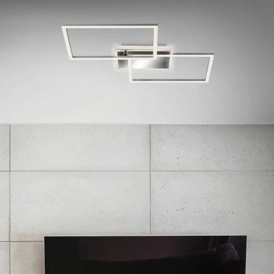 Image of Briloner Frame LED ceiling light 2 bulb, CCT, aluminium