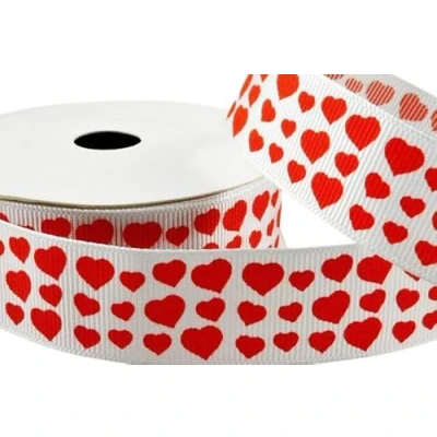 Image of Luxury Love, Valentines, Anniversary, Birthday, Christmas Ribbon Various Designs &amp; Lengths (22mm Love Hearts Grosgrain, 1 Metre)