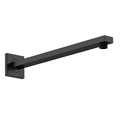 Image of nuie ARM413 Fixed Heads Modern Bathroom Square Wall Mounted Shower Arm, 355mm, Matt Black
