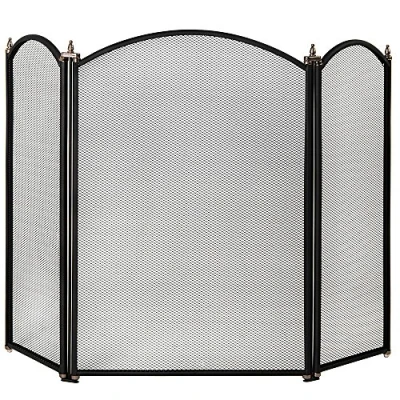 Image of Fire Vida Selby 3 Panel Screen Spark Guard, Black