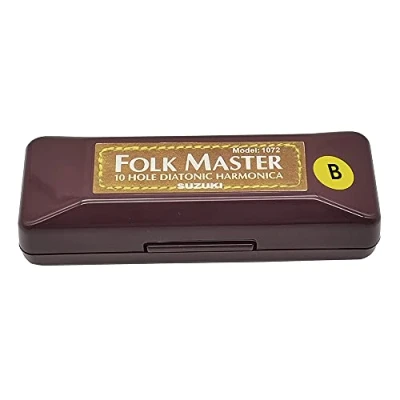 Image of ADIYA Harmonica Suzuki Folkmaster Standard Beginner Diatonic Blues 10 hole A Ab B Bb C D Db E Eb F # G (B)