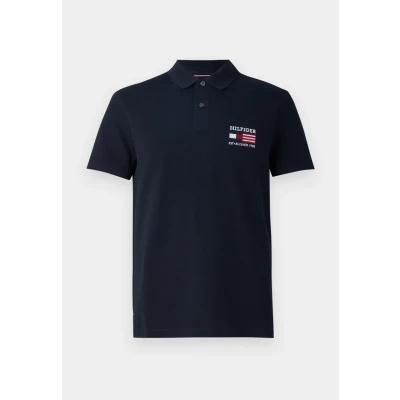 Image of Tommy Hilfiger FLAG Polo shirt, Men&#039;s, Size: Small, Desert sky