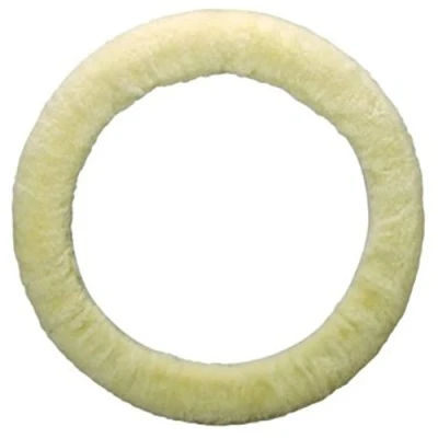 Image of Lambland Luxury Sheepskin Steering Wheel Cover Elasticated Universal Fitment (Off White)