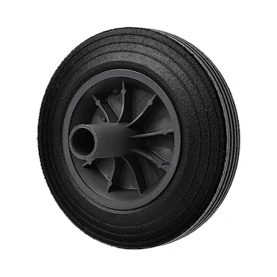 Image of Premium 200mm Rubber Replacement Wheel with Nose Collar for Domestic Wheelie Bins 135kg Load Capacity Durable and Smooth Rolling UK
