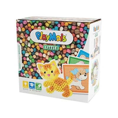 Image of PlayMais mosaic Little Friends creative craft kit for girls &amp; boys from 3 years 2300 6 templates with animal children stimulates creativity motor skills natural toy