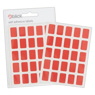 Image of Blick Labels, Red, Self Adhesive Stickers, Rectangular, 12mm x 18mm, 175 for Home, Office, Family, School, Holiday Calendar Organising, Planner, Rewards Chart, Colour Coding