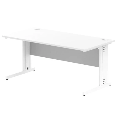 Image of Impulse 1600/800 Rectangle White Cable Managed Leg Desk MI002273