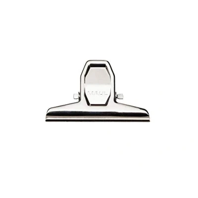 Image of MAUL MAULpro Metal Paper Clip (Pack of 2) Clamp with Wide Locking 7.5 cm and Width 2 Gadget for Household, Kitchen Office Suitable DIY Projects Silver
