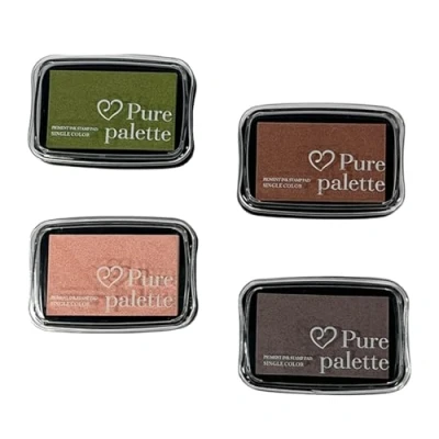 Image of INCAUCA 4 Colors Ink Pads for Rubber Stamps, Washable Stamp Pads, Finger Stamping, Craft Pad Stamps Partner DIY Color Paper Wood Fabric Fingerprints Scrapbook (C)