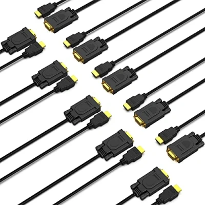 Image of BENFEI HDMI to VGA, 10 Pack VGA 1.8 Meter Cable (Male Male) Compatible for Computer, Desktop, Laptop, PC, Monitor, Projector, HDTV, Raspberry Pi, Roku, Xbox and More