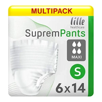 Image of Multipack 6X Lille Healthcare Suprem Pants Maxi Small (1900ml) 14 Pack Incontinence Protection