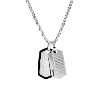 Image of Fossil Dress Necklace silvercoloured, Men&#039;s, Size: One Size, Silver coloured
