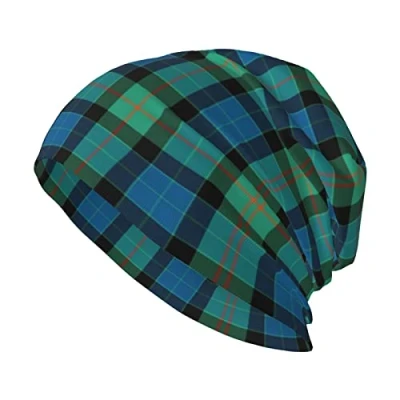 Image of Oudrspo Unisex Beanie Hat Scottish Clan Guthrie Tartan Plaid Warm Slouchy Knit Headwear Gift for Adult