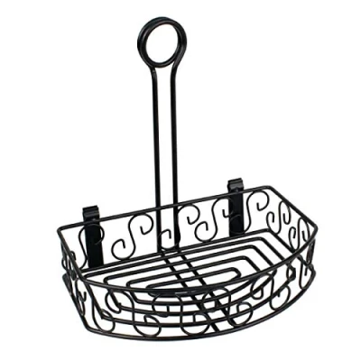 Image of Olympia Black Wire Condiment Holder Clip Back for Menus 230mm X 215mm 155Mm