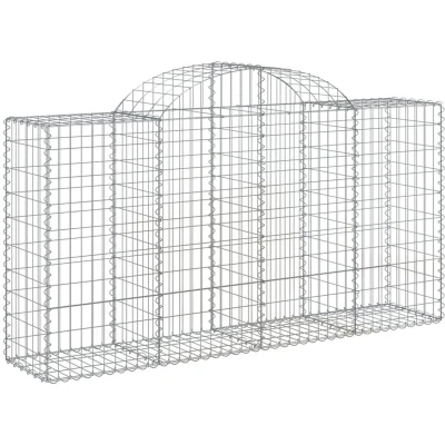 Image of vidaXL Arched Gabion Baskets 30 pcs 200x50x100/120 cm Galvanised Iron