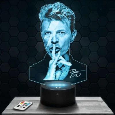 Image of Bedside lamp, Night Light D. Bowie 3D LED Illusion Christmas, Gift idea for Boys and Girls, Children&#039;s or Adult&#039;s Bedroom.
