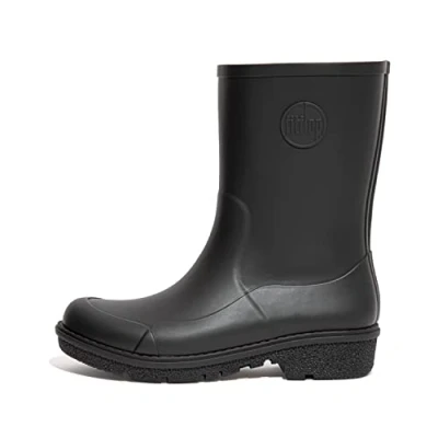 Image of Fitflop Women&#039;s Wonderwelly Short Rain Boot, All Black, 7 UK