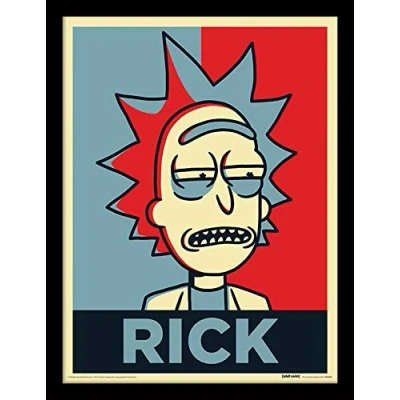 Image of Cartoon Network Morty (Rick Campaign) Framed Print, Multi Coloured, 30 x 40cm