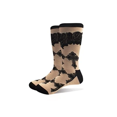 Image of Tupac Ankle Socks Crosses Logo Official Unisex Sand (UK Size 7 11) UK 11