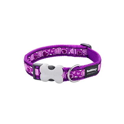 Image of Red Dingo Bucklebone Dog Collar Design, Breezy Love Purple, X Small 12mm