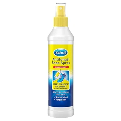 Image of Scholl Shoe Spray Antifungal Disinfectant, 250ml Kills 99.9% of Fungal Nail &amp; Athlete&#039;s Foot Causing Fungi, Odour Bacteria, Pack 1