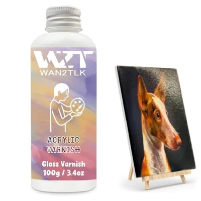 Image of WAN2TLK Acrylic Varnish, Professional Gloss Varnish for Painting, Seals and Protects Artworks, Non Toxic, Art Paint Sealer Handmade Artists, Painter &amp; Kids (100ml/Gloss)