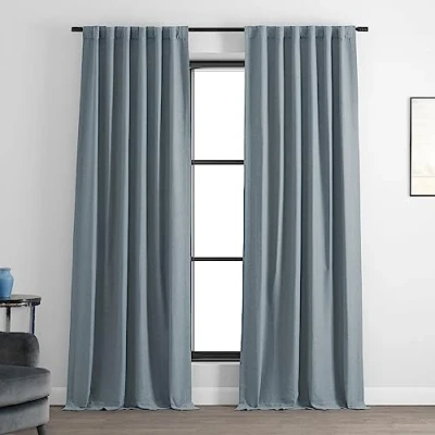 Image of HPD Half Price Drapes Bellino Room Darkening Curtains 120 Inches Long for Bedroom &amp; Living (1 Panel), 50W x 120L, Gulf Blue