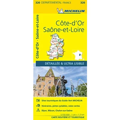 Image of Côte d&#039;Or Saône et Loire Michelin Local Map 320: (Michelin départemental France, 320)