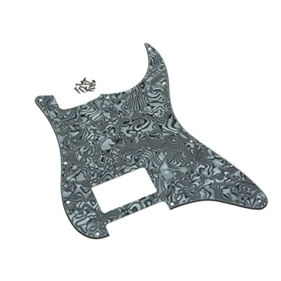 Image of KAISH 11 Hole ST/Strat Style One Humbucker Guitar Pickguard Scratch Plate for Delonge Stratocaster/Strat Black White Shell