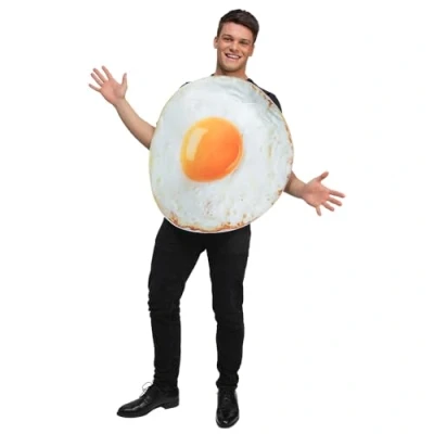 Image of Wicked Costumes Adult Fried Egg Fancy Dress Costume One Size