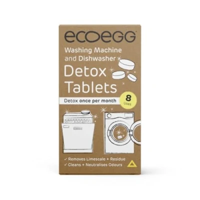 Image of Ecoegg Detox Tablets for Washing Machine and Dishwasher, 8 Tablets, Removes Scale Odours